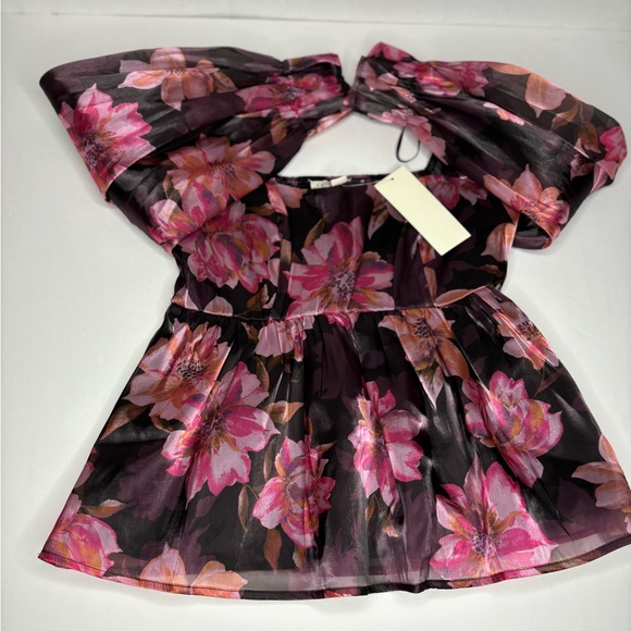 Ladies long sleeve silky top, NWT Small flower print by Thirty/Thirty LA - Picture 8 of 8